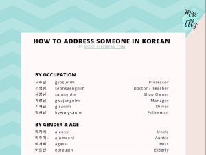 How to address someone in Korean