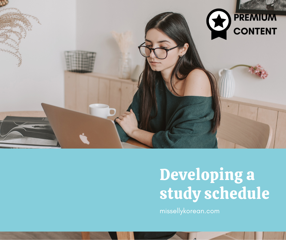 Developing a Korean self study schedule