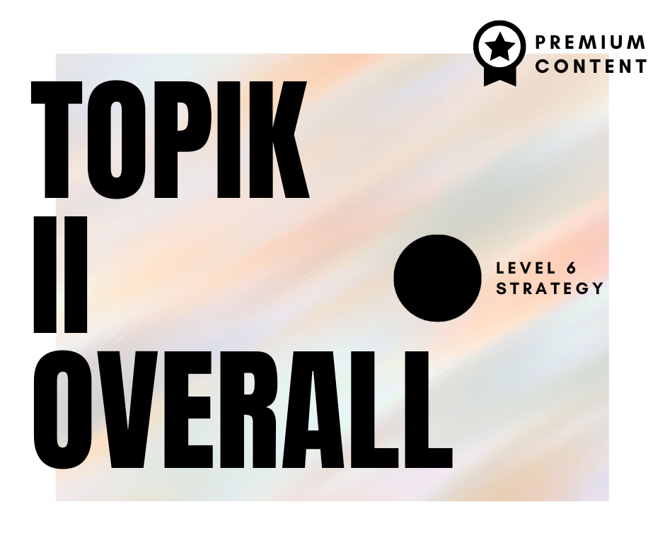TOPIK II Overall – Level 6 Strategy